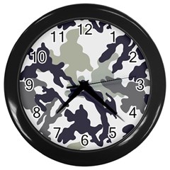 Camo Army Black White Wall Clock (black) by Loisa77