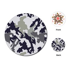 Camo Army Black White Playing Cards Single Design (round)