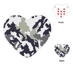 Camo Army Black White Playing Cards Single Design (heart)