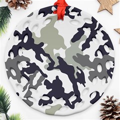 Camo Army Black White Ornament (round Filigree)