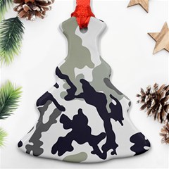 Camo Army Black White Christmas Tree Ornament (two Sides)