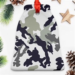 Camo Army Black White Bell Ornament (two Sides)