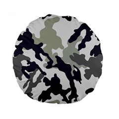 Camo Army Black White Standard 15  Premium Round Cushions by Loisa77