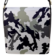 Camo Army Black White Flap Closure Messenger Bag (s) by Loisa77