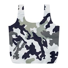 Camo Army Black White Full Print Recycle Bag (l) by Loisa77