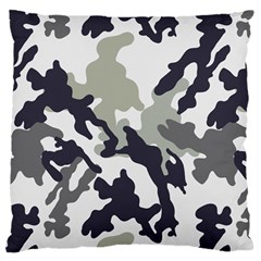 Camo Army Black White Large Premium Plush Fleece Cushion Case (two Sides)