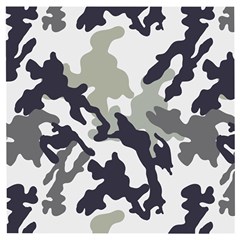 Camo Army Black White Wooden Puzzle Square by Loisa77