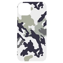 Camo Army Black White Iphone 14 Plus Black Uv Print Case by Loisa77