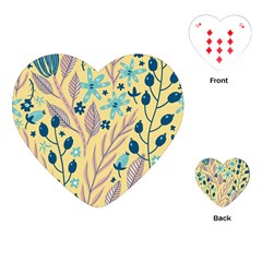 Plants Art Motif Flowers Playing Cards Single Design (heart)