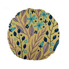 Plants Art Motif Flowers Standard 15  Premium Round Cushions by Loisa77