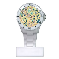 Plants Art Motif Flowers Plastic Nurses Watch by Loisa77