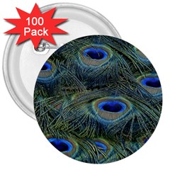 Peacock Feathers Details 3  Buttons (100 pack) 