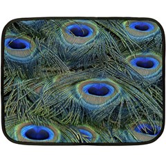 Peacock Feathers Details Two Sides Fleece Blanket (Mini)