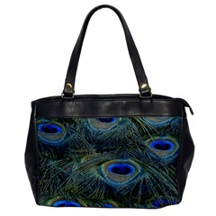 Peacock Feathers Details Oversize Office Handbag