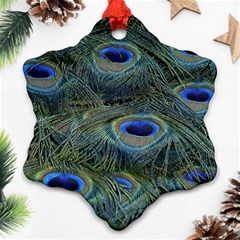 Peacock Feathers Details Snowflake Ornament (Two Sides)