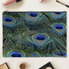 Peacock Feathers Details Cosmetic Bag (xxxl) by Loisa77