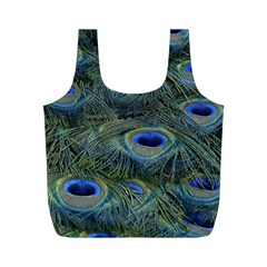 Peacock Feathers Details Full Print Recycle Bag (M)