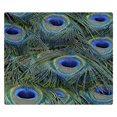 Peacock Feathers Details Two Sides Premium Plush Fleece Blanket (Kids Size)