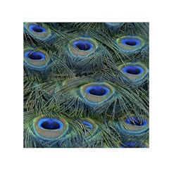 Peacock Feathers Details Square Satin Scarf (30  x 30 )