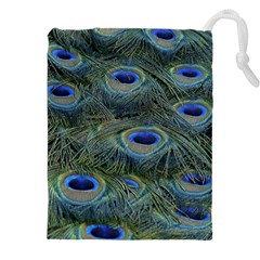 Peacock Feathers Details Drawstring Pouch (5XL)