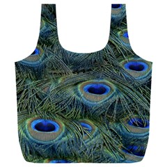 Peacock Feathers Details Full Print Recycle Bag (XXXL)