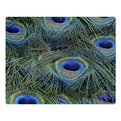 Peacock Feathers Details Premium Plush Fleece Blanket (Large)