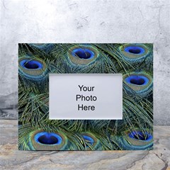 Peacock Feathers Details White Tabletop Photo Frame 4 x6 