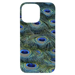 Peacock Feathers Details iPhone 14 Pro Max Black UV Print Case