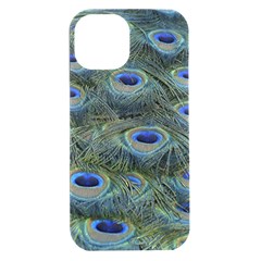 Peacock Feathers Details Iphone 15 Plus Black Uv Print Pc Hardshell Case