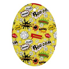 Cartoon Comics Pattern Oval Ornament (two Sides) by Loisa77