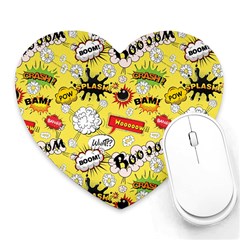 Cartoon Comics Pattern Heart Mousepad by Loisa77