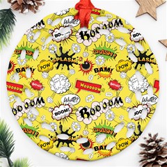 Cartoon Comics Pattern Round Filigree Ornament (two Sides)