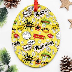 Cartoon Comics Pattern Ornament (oval Filigree) by Loisa77