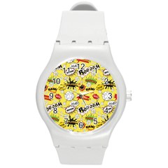 Cartoon Comics Pattern Round Plastic Sport Watch (m)