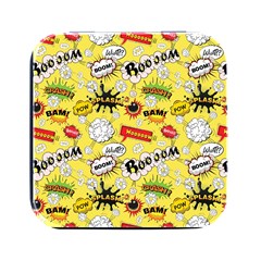 Cartoon Comics Pattern Square Metal Box (black) by Loisa77