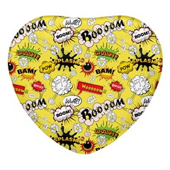 Cartoon Comics Pattern Heart Glass Fridge Magnet (4 Pack) by Loisa77