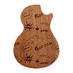 Cartoon Comics Pattern Guitar Shape Wood Guitar Pick Holder Case And Picks Set Front