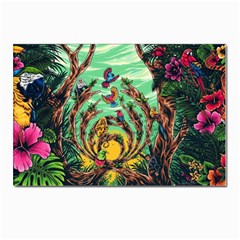 Monkey Tiger Bird Parrot Forest Jungle Style Postcards 5  X 7  (pkg Of 10) by Grandong