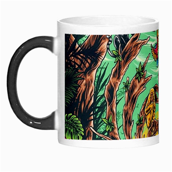 Monkey Tiger Bird Parrot Forest Jungle Style Morph Mug