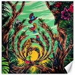 Monkey Tiger Bird Parrot Forest Jungle Style Canvas 12  x 12  11.4 x11.56  Canvas - 1