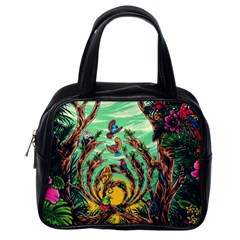 Monkey Tiger Bird Parrot Forest Jungle Style Classic Handbag (one Side)