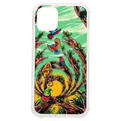 Monkey Tiger Bird Parrot Forest Jungle Style Iphone 12 Mini Tpu Uv Print Case	 by Grandong