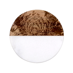 Monkey Tiger Bird Parrot Forest Jungle Style Classic Marble Wood Coaster (round)  by Grandong