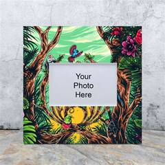 Monkey Tiger Bird Parrot Forest Jungle Style White Box Photo Frame 4  X 6  by Grandong