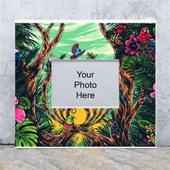 Monkey Tiger Bird Parrot Forest Jungle Style White Wall Photo Frame 5  X 7  by Grandong