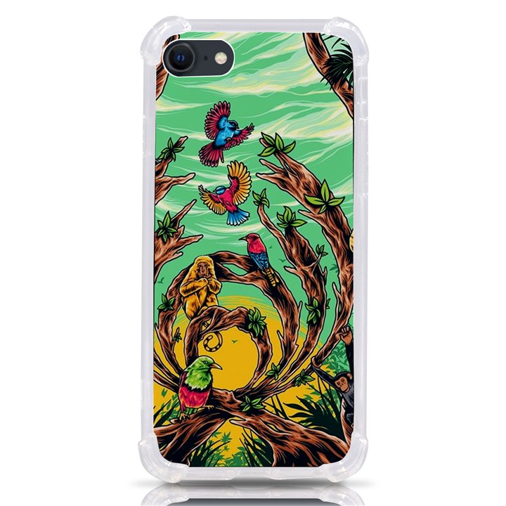 Monkey Tiger Bird Parrot Forest Jungle Style iPhone SE