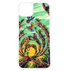 Monkey Tiger Bird Parrot Forest Jungle Style Iphone 15 Tpu Uv Print Case by Grandong