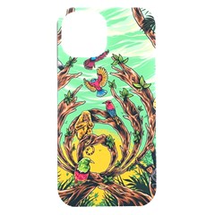 Monkey Tiger Bird Parrot Forest Jungle Style Iphone 15 Plus Black Uv Print Pc Hardshell Case by Grandong