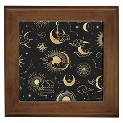 Asian Seamless Pattern With Clouds Moon Sun Stars Vector Collection Oriental Chinese Japanese Korean Framed Tile by Grandong