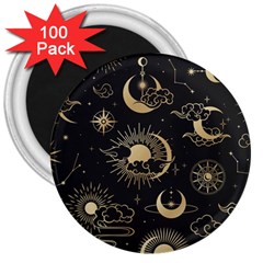 Asian Seamless Pattern With Clouds Moon Sun Stars Vector Collection Oriental Chinese Japanese Korean 3  Magnets (100 Pack) by Grandong